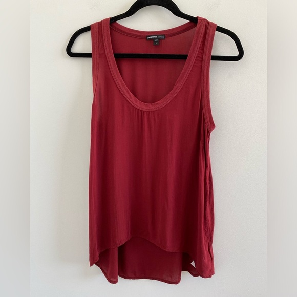 James Perse Maroon High-Low Woven Tank Size 1 (Small) - Picture 1 of 11